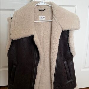 Offline by aerie faux leather Sherpa vest